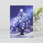 Starry Christmas Tree Card Feiertagskarte (Stehend Vorderseite)