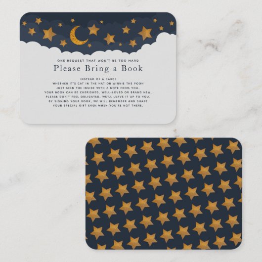 Starry Clouds Babydusche Bitte buchen Visitenkarte (Vorne/Hinten)