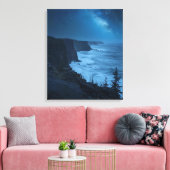 Starry Coastal Night - Serene Milky Way Ocean View Leinwanddruck (Insitu (Wohnzimmer))
