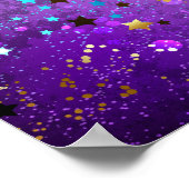 Starry Confetti Imitate Glitzer Lila Hintergrund Poster (Ecke)