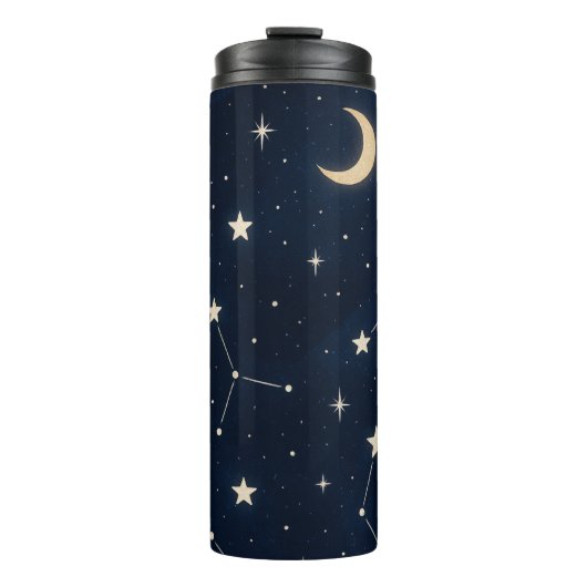 Starry Constellation Sky - HimmelsNachtmuster Thermosbecher (Vorderseite)
