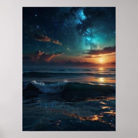 Starry Cosmic Ocean Poster (Vorne)