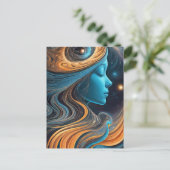Starry Cosmic Venus Profil Postkarte (Stehend Vorderseite)