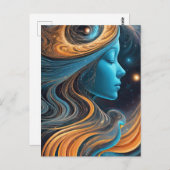 Starry Cosmic Venus Profil Postkarte (Vorne/Hinten)