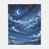 Starry Crescent Sky Fleecedecke (Vorderseite)
