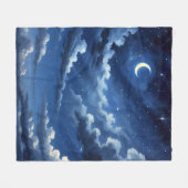 Starry Crescent Sky Fleecedecke (Vorderseite (Horizontal))