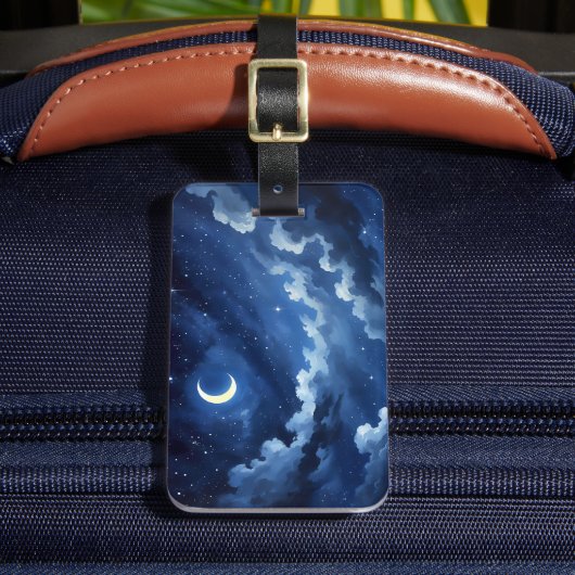 Starry Crescent Sky Gepäckanhänger (Vorderseite Insitu 2)