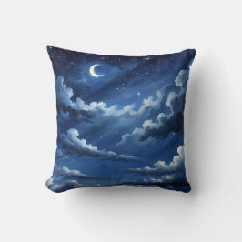 Starry Crescent Sky Kissen