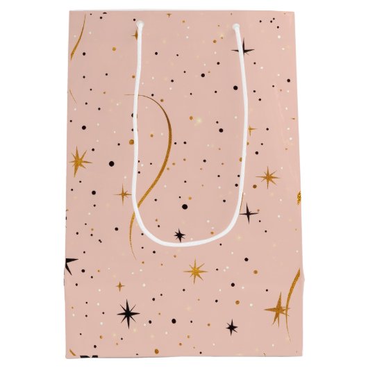 Starry Delight - Dekorative Papiertasche mit Star Mittlere Geschenktüte (Rückseite)