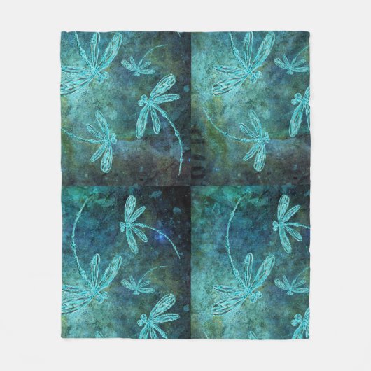 Starry Dragonfly Night Fleecedecke (Vorderseite)