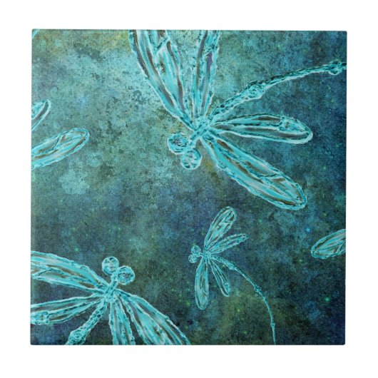 Starry Dragonfly Night Fliese (Vorderseite)