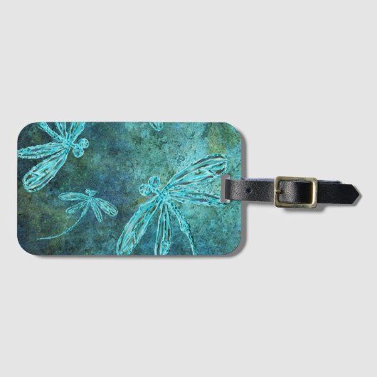 Starry Dragonfly Night Gepäckanhänger (Vorderseite (Horizontal))