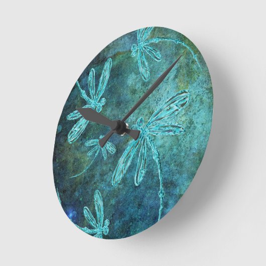 Starry Dragonfly Night Runde Wanduhr (Winkel)