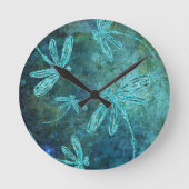 Starry Dragonfly Night Runde Wanduhr (Vorderseite)
