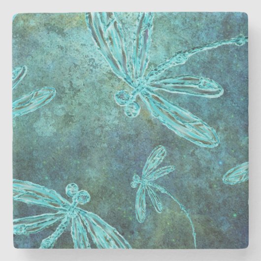 Starry Dragonfly Night Steinuntersetzer (Vorderseite)