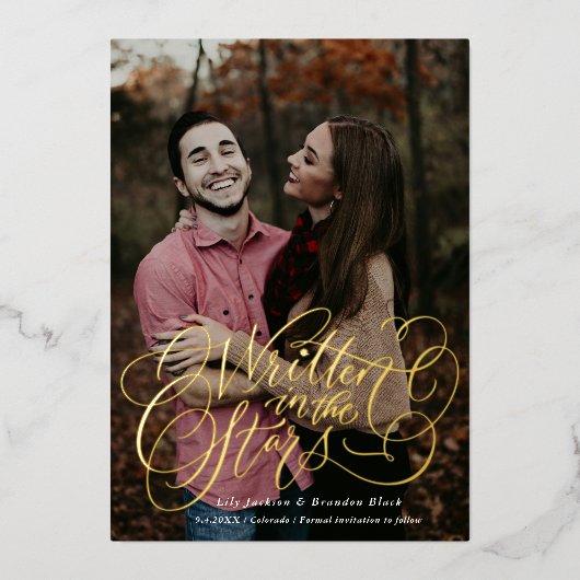 Starry-Eye Save the Date Folieneinladung (Vorderseite)