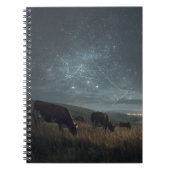 Starry Field Cosmic Cow Notebook Notizblock (Vorderseite)