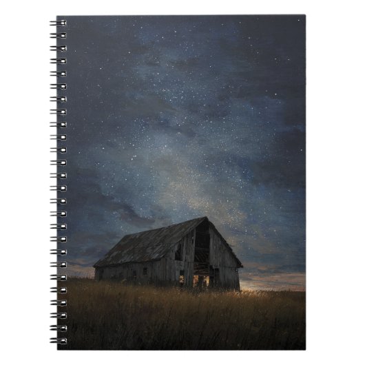 Starry Field Rustic Night BarNotebook Notizblock (Vorderseite)