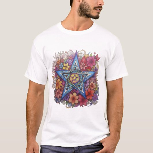 Starry Floral Radiance T-Shirt (Vorderseite)