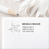 Starry Flying Hexe | Elegante Schwarze Rücksendead (Insitu)