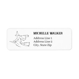 Starry Flying Hexe | Elegante Schwarze Rücksendead