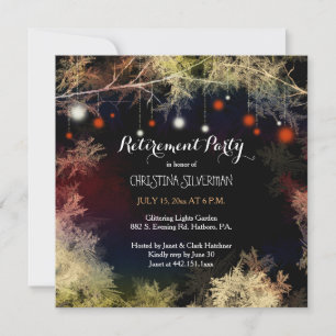 Starry Forest Abend Retirement Party Einladung