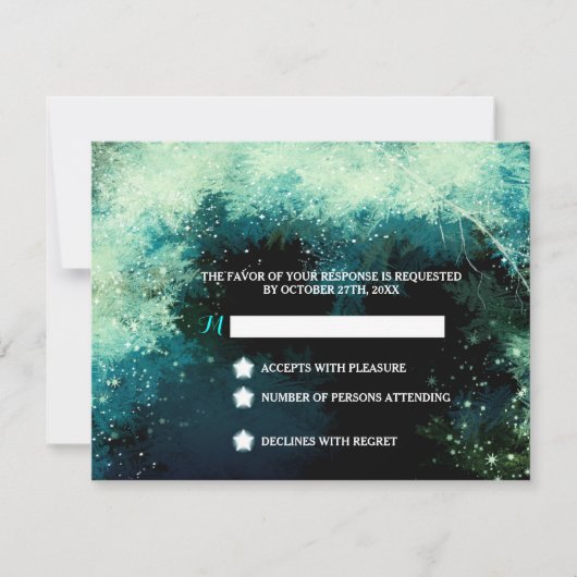 Starry Forest Inspirational Wedding RSVP (Vorderseite)