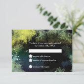 Starry Forest Wonderland Wedding RSVP Karte (Stehend Vorderseite)