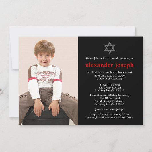 Starry Foto Bar Mitzvah Einladung (Vorderseite)