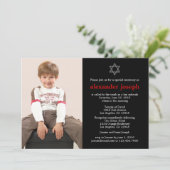 Starry Foto Bar Mitzvah Einladung (Stehend Vorderseite)