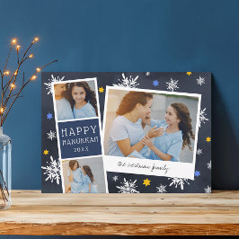 Starry Fotobooth | Hanukkah Foto Collage Card Feiertagskarte