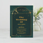 Starry Galaxy Space Stars Dream Wedding Einladung (Stehend Vorderseite)