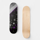 Starry Gay Pride Flag Funkelnd Asexual Glitzer Skateboard (Vorderseite)