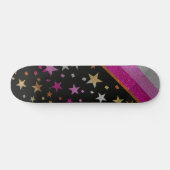 Starry Gay Pride Flag Funkelnd Lesbian Glitzer Skateboard (Horizontal)