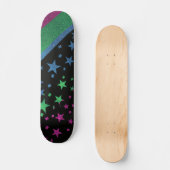 Starry Gay Pride Flag Funkelnd Polysexual Glitzer Skateboard (Vorderseite)