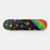 Starry Gay Pride Flag Funkelnd Rainbow Glitzer Skateboard (Horizontal)
