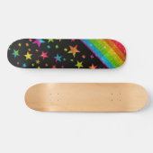 Starry Gay Pride Flag Funkelnd Rainbow Glitzer Skateboard (Horizontal)