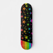 Starry Gay Pride Flag Funkelnd Rainbow Glitzer Skateboard (Vorne)