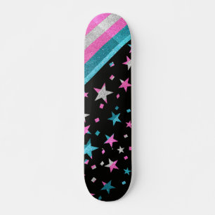 Starry Gay Pride Flag Funkelnd Trans Glitzer Skateboard