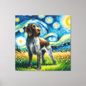 Starry German Drahthaar Pointer Dog Portrait Leinwanddruck (Vorderseite)