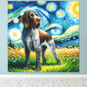 Starry German Drahthaar Pointer Dog Portrait Leinwanddruck (Insitu (Holzboden))