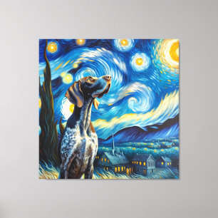 Starry German Kurzhaarportrait Leinwanddruck