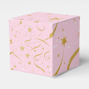 Starry Gift - Pink & Gold Star Cube Box Geschenkschachtel