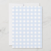 Starry Gingham Baby Boy Birth Announcement Card Ankündigung (Rückseite)