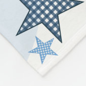 Starry Gingham Baby Boy Milestone Blanket Fleecedecke (Ecke)