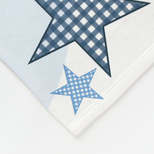 Starry Gingham Baby Boy Milestone Blanket Fleecedecke (Ecke)