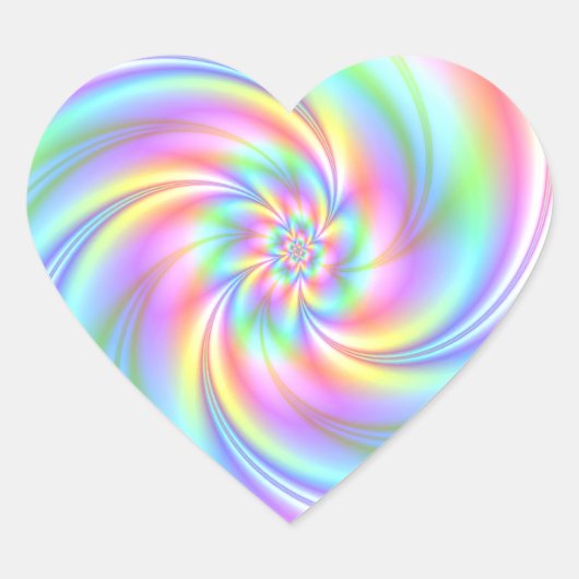 Starry Girl Pink Twirl Heart Stickers (Vorderseite)