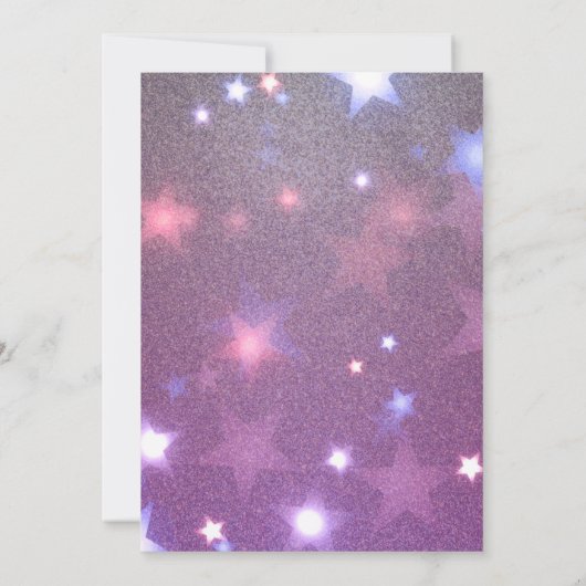 Starry Glittery Magenta 50. Geburtstag Einladung (Rückseite)