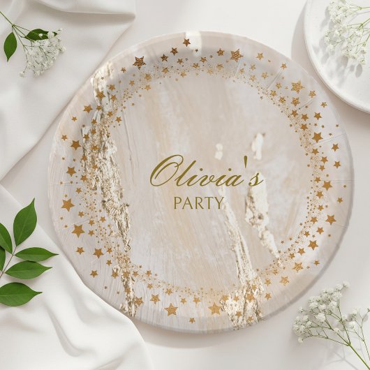 Starry Gold Disposable Plates Pappteller