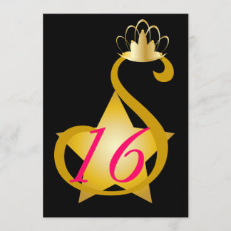 Starry Golden Swan 16 . Geburtstag - Anpassen Einladung